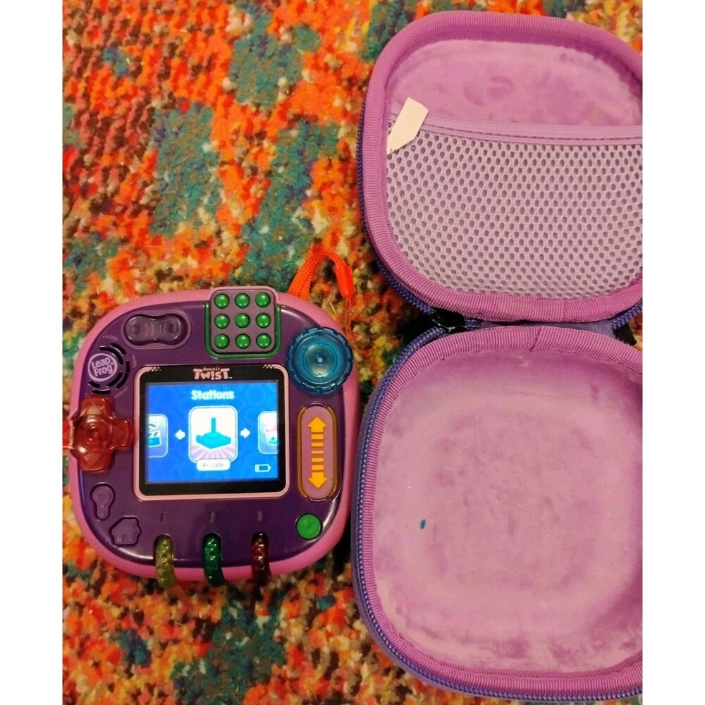 LeapFrog RockIt Twist Purple Handheld Learning System w/ Travel Case Tested